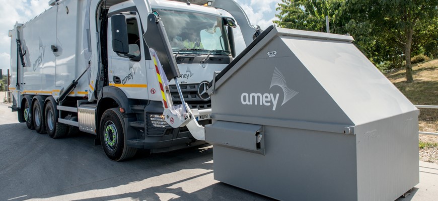 把司机、骑自行车者和行人的安全放在首位:Amey推出了新的前端装载垃圾车